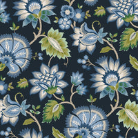 NextWall Jacobean Blossom Floral Midnight Blue Wallpaper NW42712