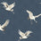 NextWall Cranes Denim Blue Wallpaper Sample NW42802