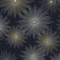 NextWall Starburst Geo Midnight & Gold Wallpaper NW43102