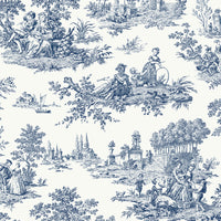 NextWall Chateau Toile Navy Blue Wallpaper NW43312