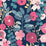 NextWall Garden Dance Navy & Magenta Wallpaper NW44002