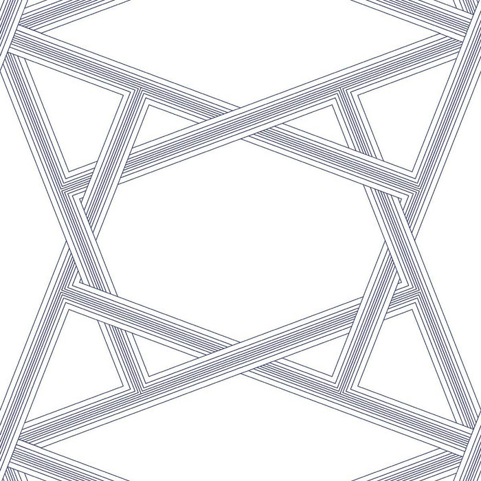 NextWall Crossroads Geo Navy Blue Wallpaper Sample NW44302