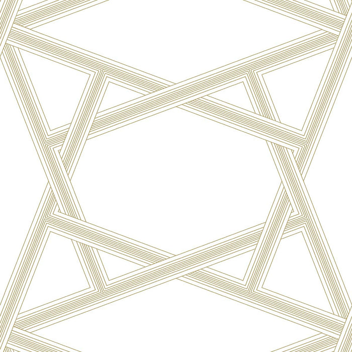NextWall Crossroads Geo Metallic Gold Wallpaper Sample NW44303