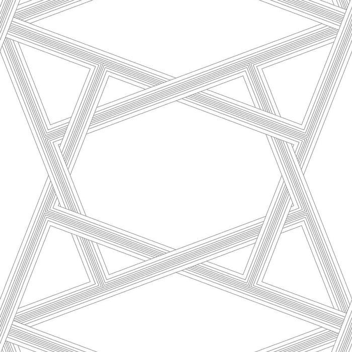 NextWall Crossroads Geo Metallic Silver Wallpaper Sample NW44305