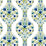 NextWall Floral Ogee Cobalt & Spring Green Wallpaper NW45004