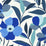 NextWall Garden Block Floral Cobalt Blue & Lagoon Wallpaper NW45302