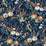 NextWall Vintage Floral Navy Blue Wallpaper NW45702