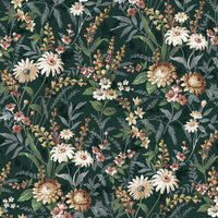 NextWall Vintage Floral Forest Green Wallpaper NW45704
