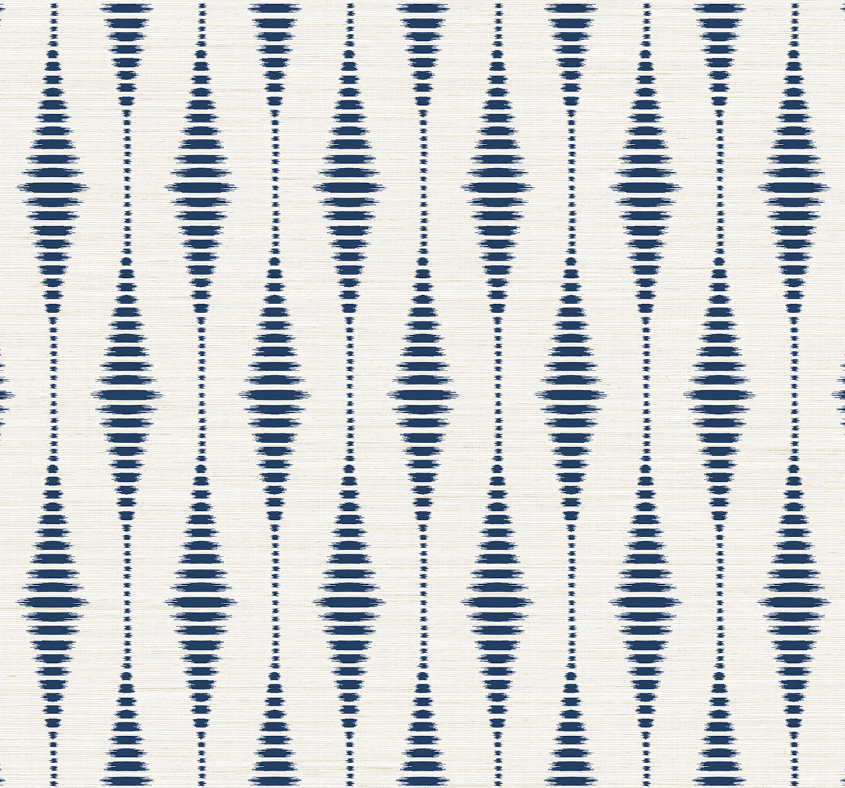 NextWall Striped Ikat Navy Blue & Linen Wallpaper Sample NW46402