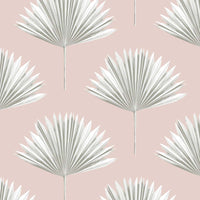 NextWall Tropical Fan Palm Pink Mist Wallpaper NW46501