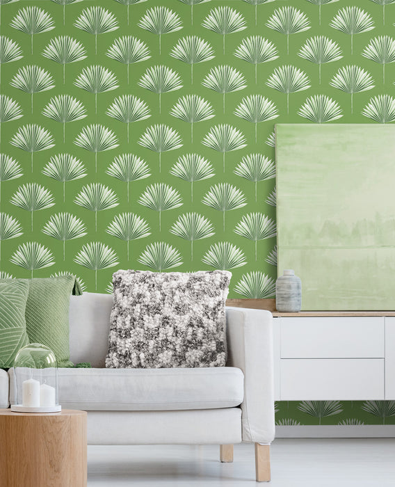 NextWall Tropical Fan Palm Green Sprout Wallpaper NW46504