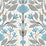 NextWall Folk Floral Blue Patina & Wheat Wallpaper NW47104