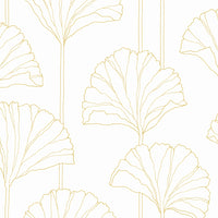 NextWall Gingko Leaf Metallic Gold Wallpaper NW47205