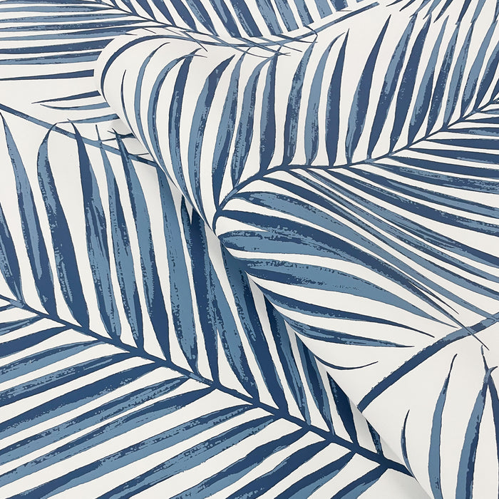 NextWall Paradise Palms  Coastal Blue Wallpaper NW47402
