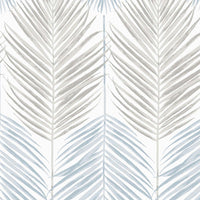 NextWall Two Toned Palm Blue Mist & Daydream Grey Wallpaper NW47900