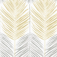 NextWall Two Toned Palm Wheat & Daydream Grey Wallpaper NW47903