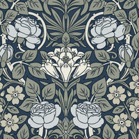 NextWall Vintage Rose Bluestone Wallpaper NW49002