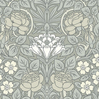 NextWall Vintage Rose Alloy Grey Wallpaper NW49008