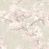 NextWall Cherry Blossom Grove Parchment & Rose Wallpaper NW50101
