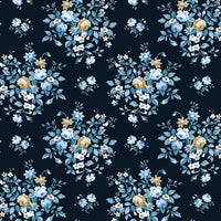 NextWall Floral Bunches Midnight Blue & Toffee Wallpaper NW50512