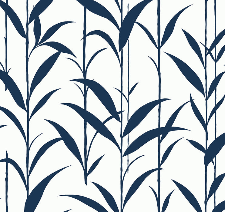 NextWall Bamboo Silhouette Royal Blue Wallpaper Sample NW51402