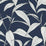NextWall Pinstripe Leaf Trail Dark Blue Wallpaper NW51802
