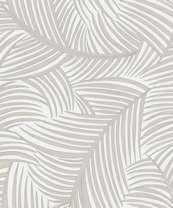 NextWall Tossed Palm Fronds Sea Salt Wallpaper Sample NW51907