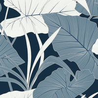 NextWall Elephant Leaves Blue Lagoon Wallpaper NW52002