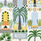 NextWall Tropical Facade Sky Blue & Off-white Wallpaper NW52600