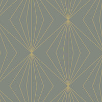 NextWall Gem Geometric Grey & Metallic Gold Wallpaper NW53105