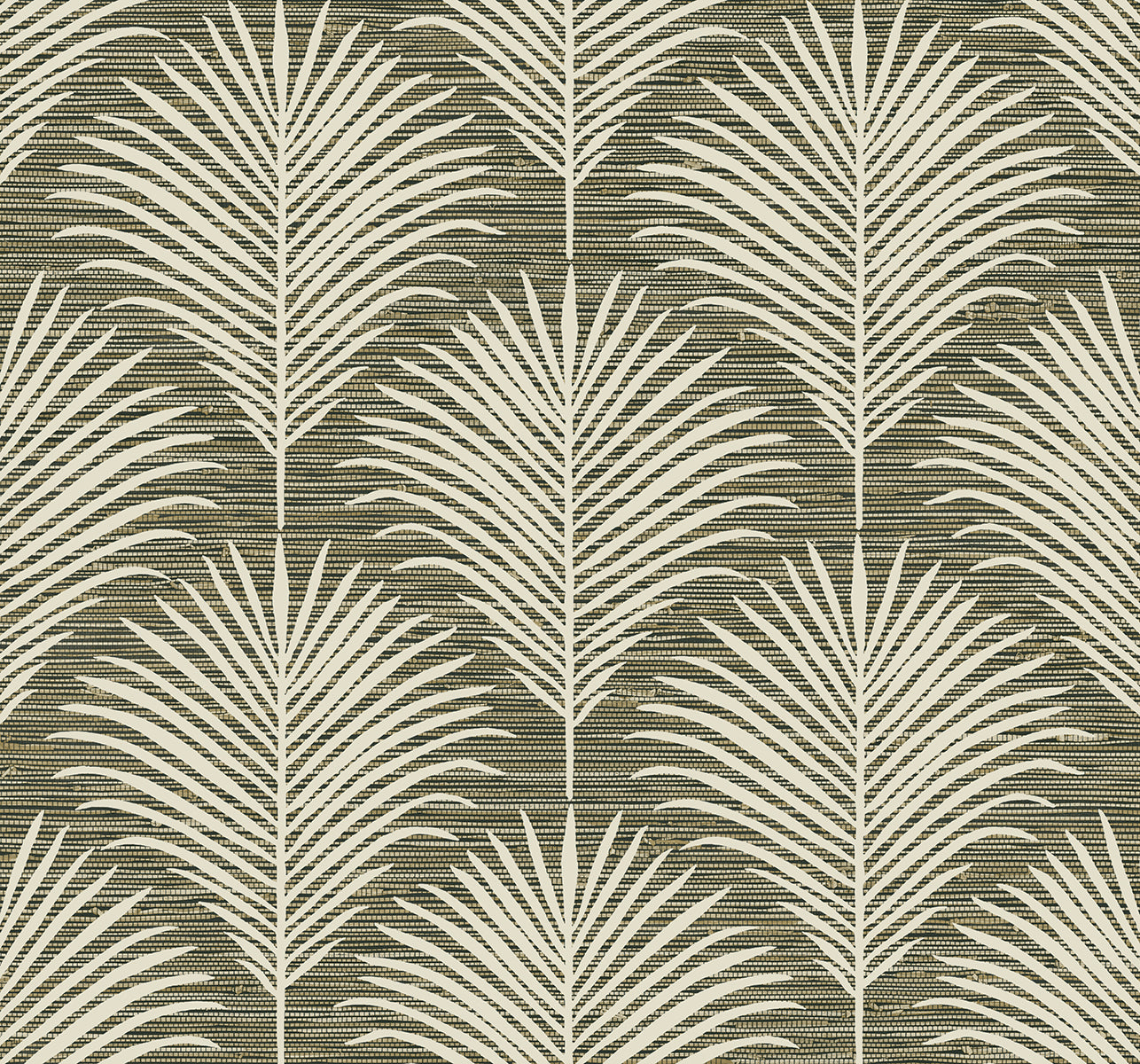 NextWall Grassland Palm Charcoal & Sand Wallpaper Sample NW53805