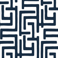 NextWall Graphic Maze Dark Blue Wallpaper NW54102