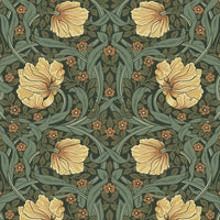 NextWall Pimpernel Garden Meadow Green & Amber Wallpaper NW54204