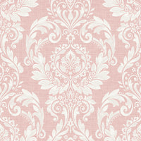 NextWall Cora Damask Light Pink Wallpaper NW54801