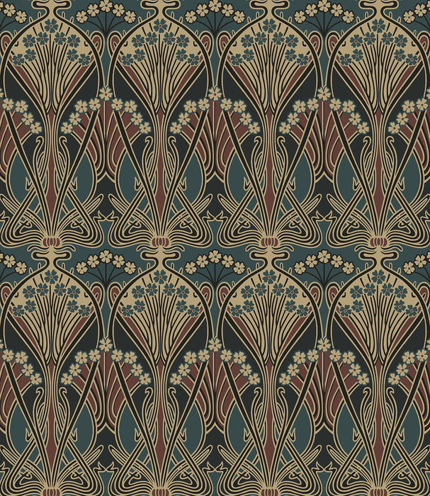 NextWall Deco Dragonfly Aegean Blue & Clay Wallpaper Sample NW55501