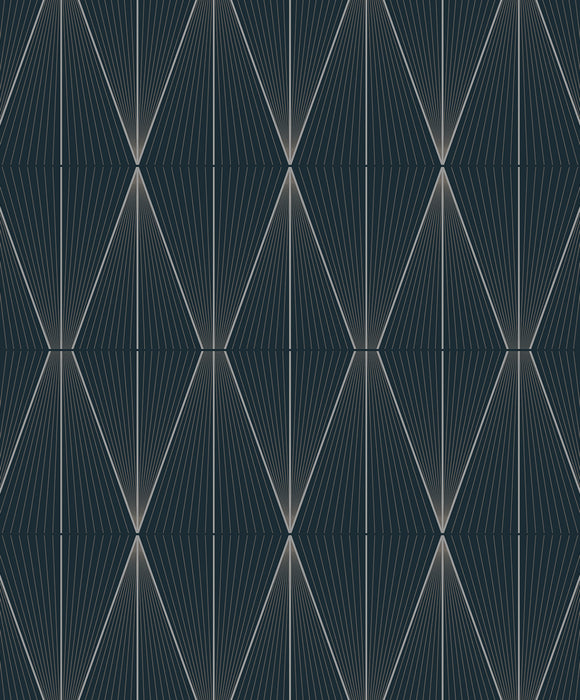 NextWall Geo Diamond Blue Denim & Pewter Wallpaper Sample NW55802