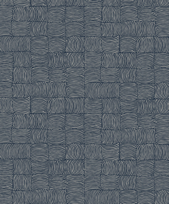 NextWall Organic Squares Blue Denim Wallpaper Sample NW55902