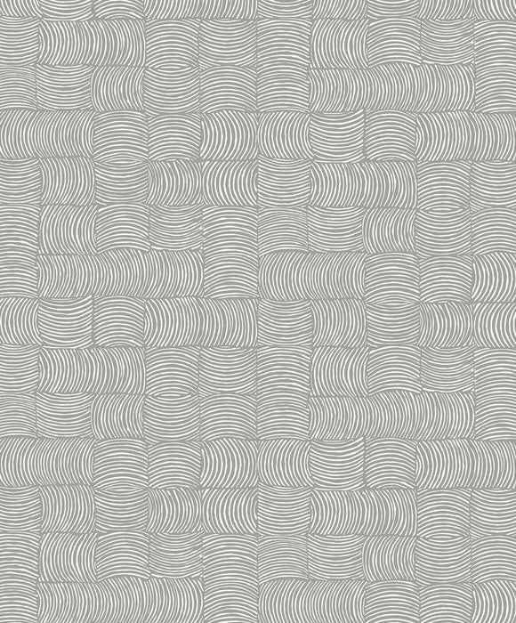 NextWall Organic Squares Fog Grey Wallpaper Sample NW55908