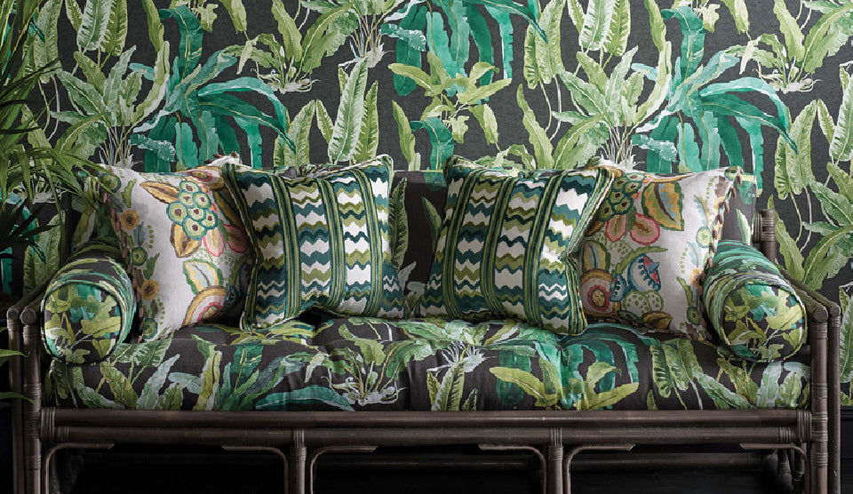 Nina Campbell Green, yellow, White, Red Floral Fabric and Wallpaper 