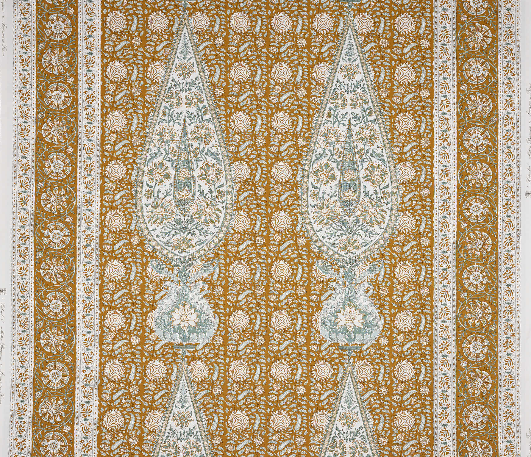 Braquenie Kalamkar Ocre Fabric B7633002