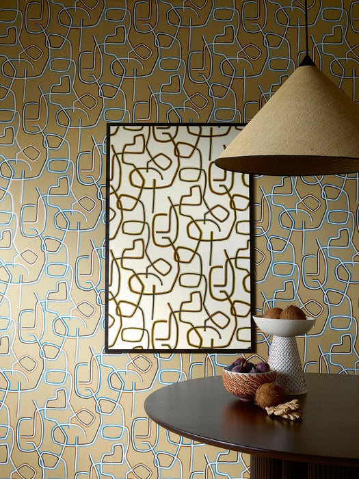 Pierre Frey Graphic Ocre Wallpaper FP070001