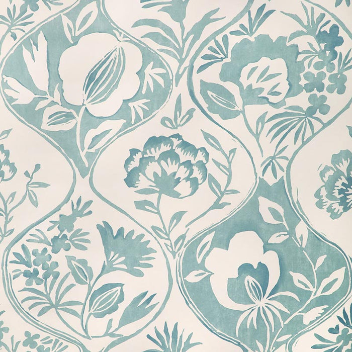 Lee Jofa Calathea Paper Aqua Wallpaper Sample P2023126.13.0