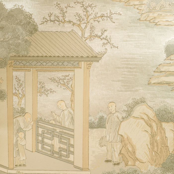 Lee Jofa Tarim River Mica Silver Wallpaper Sample P2025103.11.0