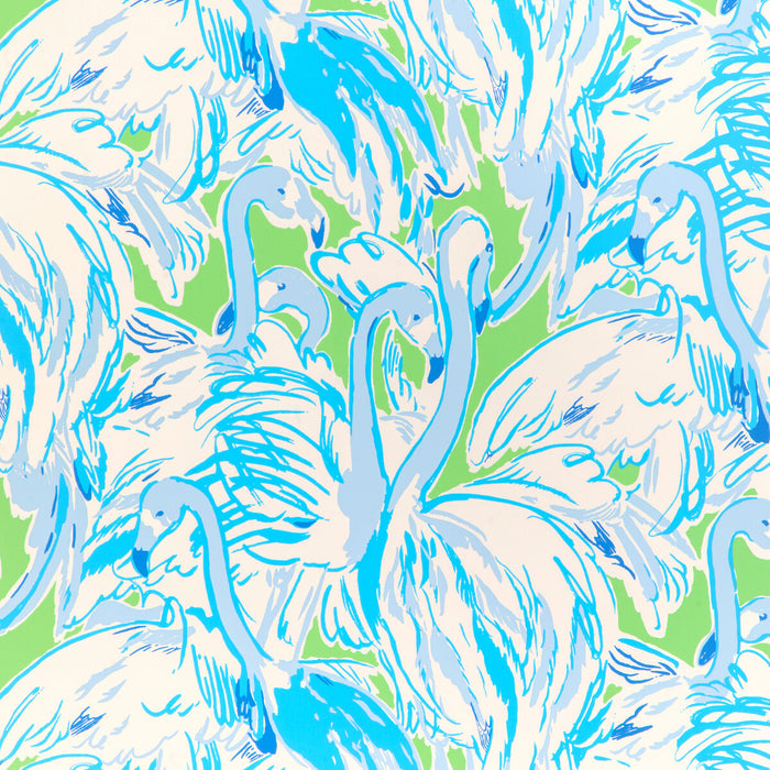 Lee Jofa Pink Colony Wp Green/Blue Wallpaper Sample P2025114.315.0