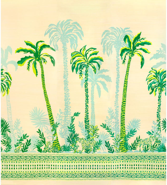 Lee Jofa Palms Way Mural Gc Green Wallpaper Sample P2025115.1630.0