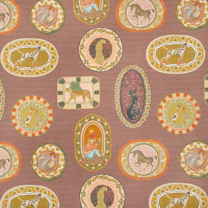 Pindler Menagerie Burgundy Fabric P6870