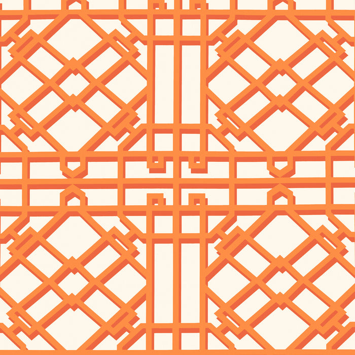 Brunschwig & Fils Pavilion Trellis Orange Wallpaper Sample P8024109.12.0