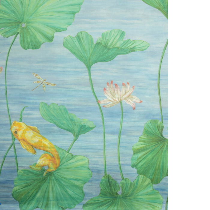Brunschwig & Fils Koi Pond Mural Blue Wallpaper P8026100.535.0