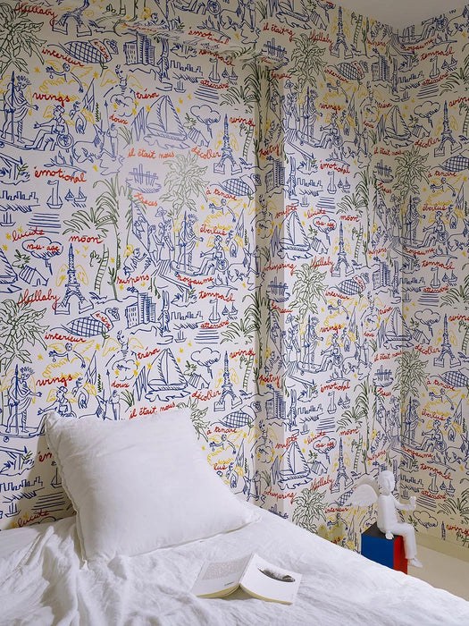 Pierre Frey Le Voyage Eternel Multicolore Wallpaper Sample FP202001