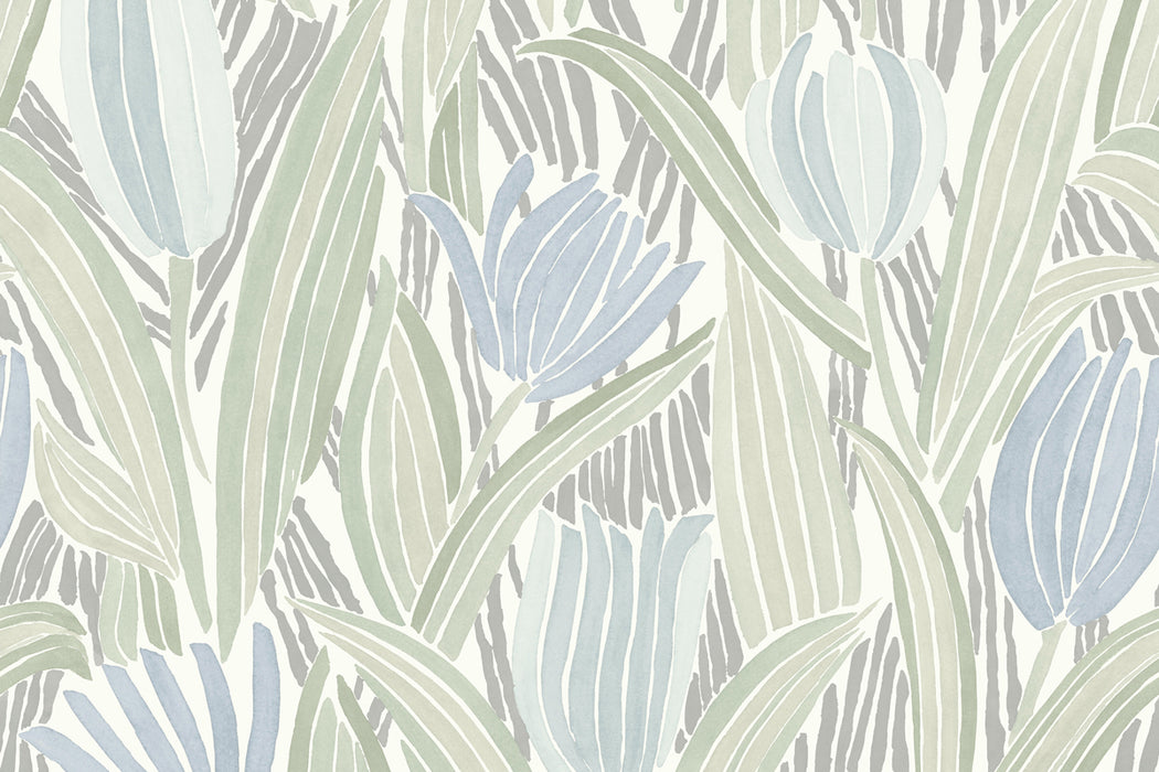 Perennials Flora Sea Foam Wallpaper PD110-123